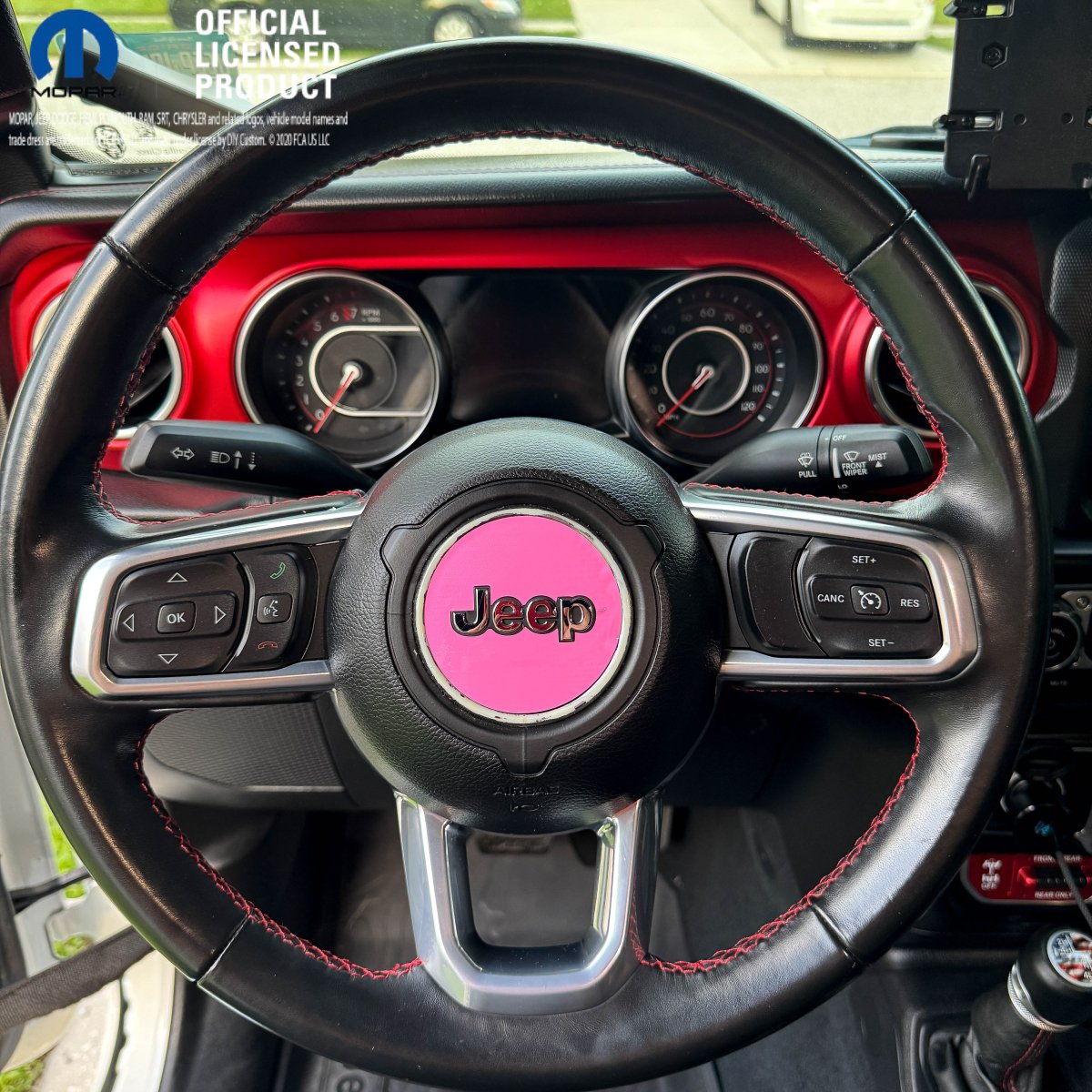 Jeep Wrangler Steering Wheel Circle Gloss Pink Vinyl Decal Sticker - Tiny Wrapz