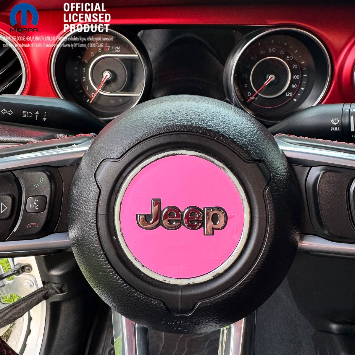 Jeep Wrangler Steering Wheel Circle Gloss Pink Vinyl Decal Sticker - Tiny Wrapz