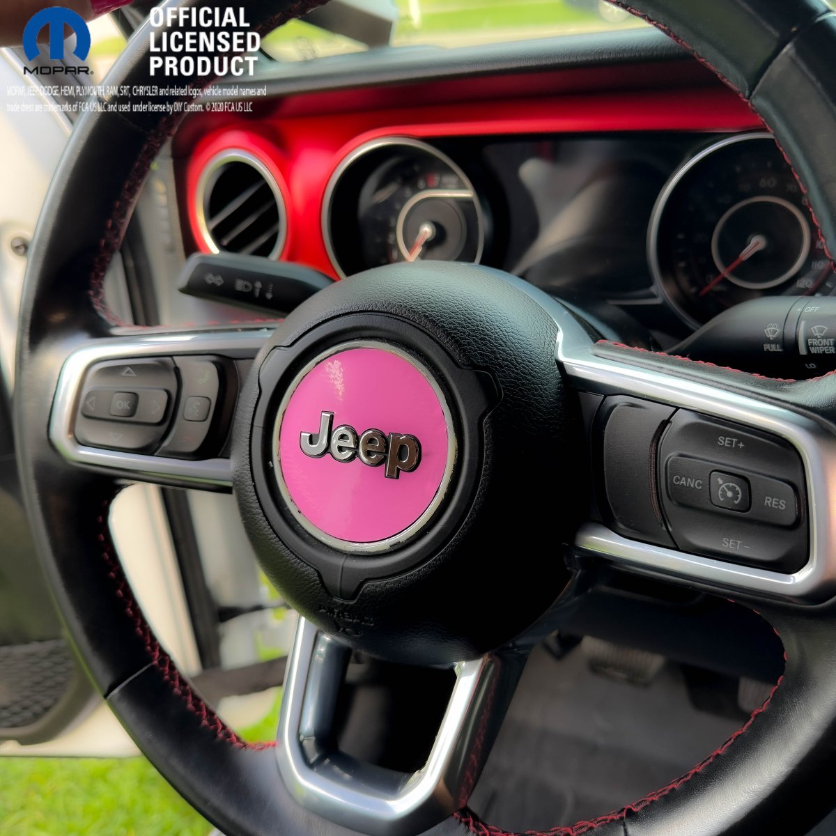 Jeep Wrangler Steering Wheel Circle Gloss Pink Vinyl Decal Sticker - Tiny Wrapz