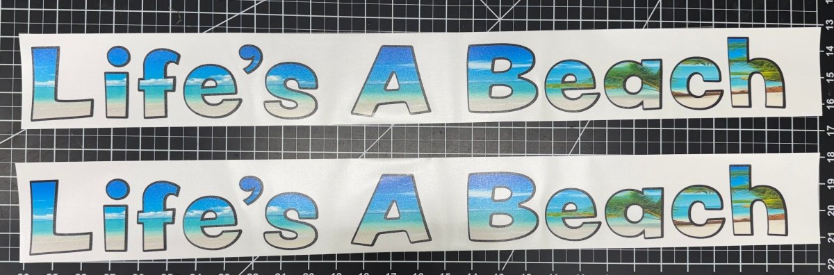 Life's A Beach Hood Decals (Pair) - Tiny Wrapz