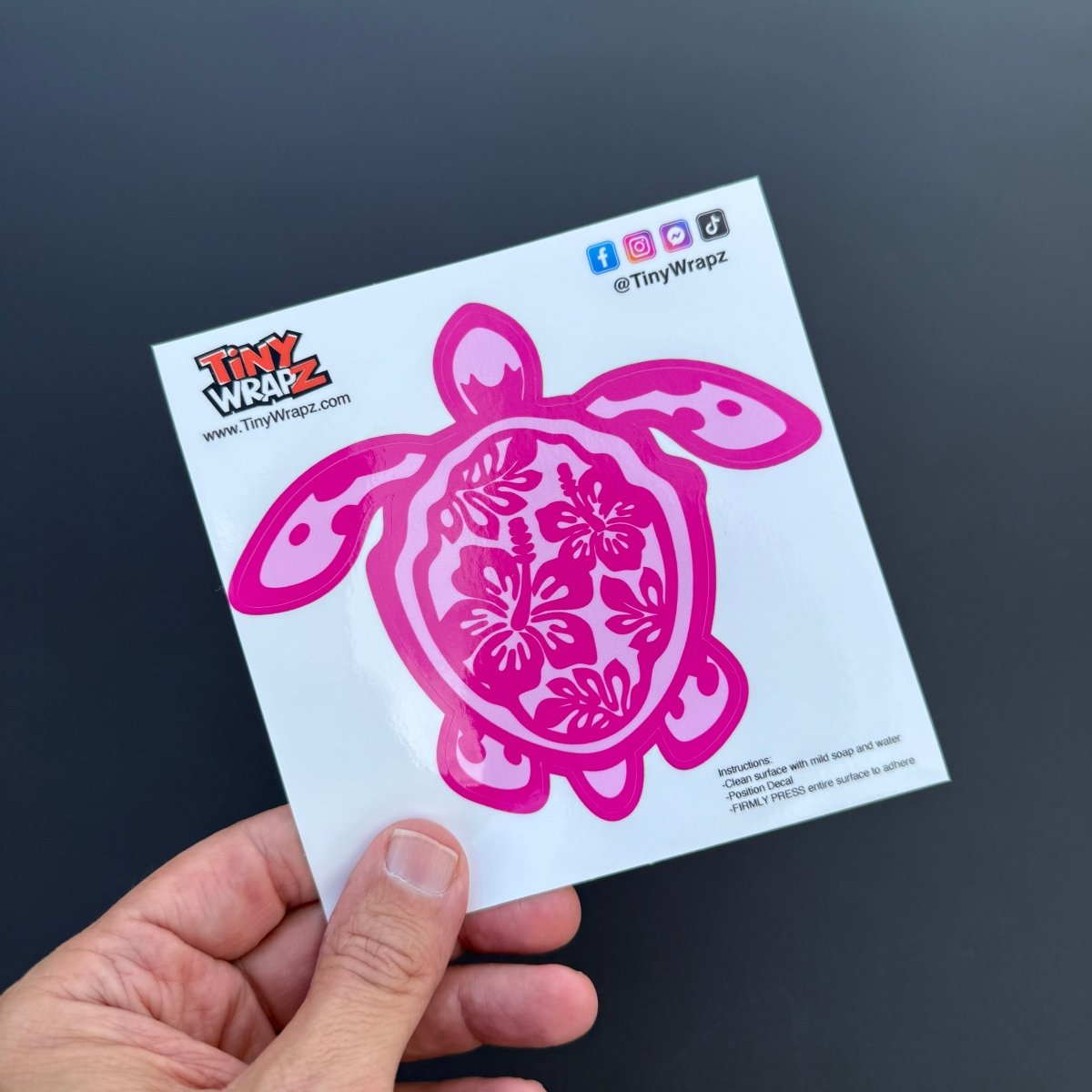 Pink Tortoise Sea Turtle Sticker Decal - Tiny Wrapz