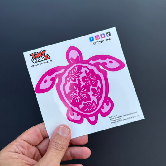 Pink Tortoise Sea Turtle Sticker Decal - Tiny Wrapz