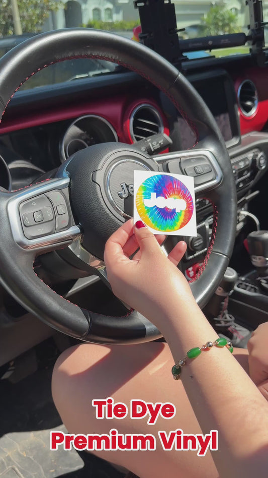 Jeep Wrangler JL Gladiator Steering Wheel Circle Tie Dye Vinyl Decal Sticker