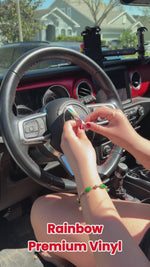 Jeep Wrangler JK Steering Wheel Circle Rainbow Vinyl Decal Sticker 2007-2017