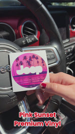 Jeep Wrangler JL Gladiator Steering Wheel Circle Pink Sunset Vinyl Decal Sticker