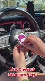 Jeep Wrangler JK Steering Wheel Circle Pink Leopard Vinyl Decal Sticker 2007-2017