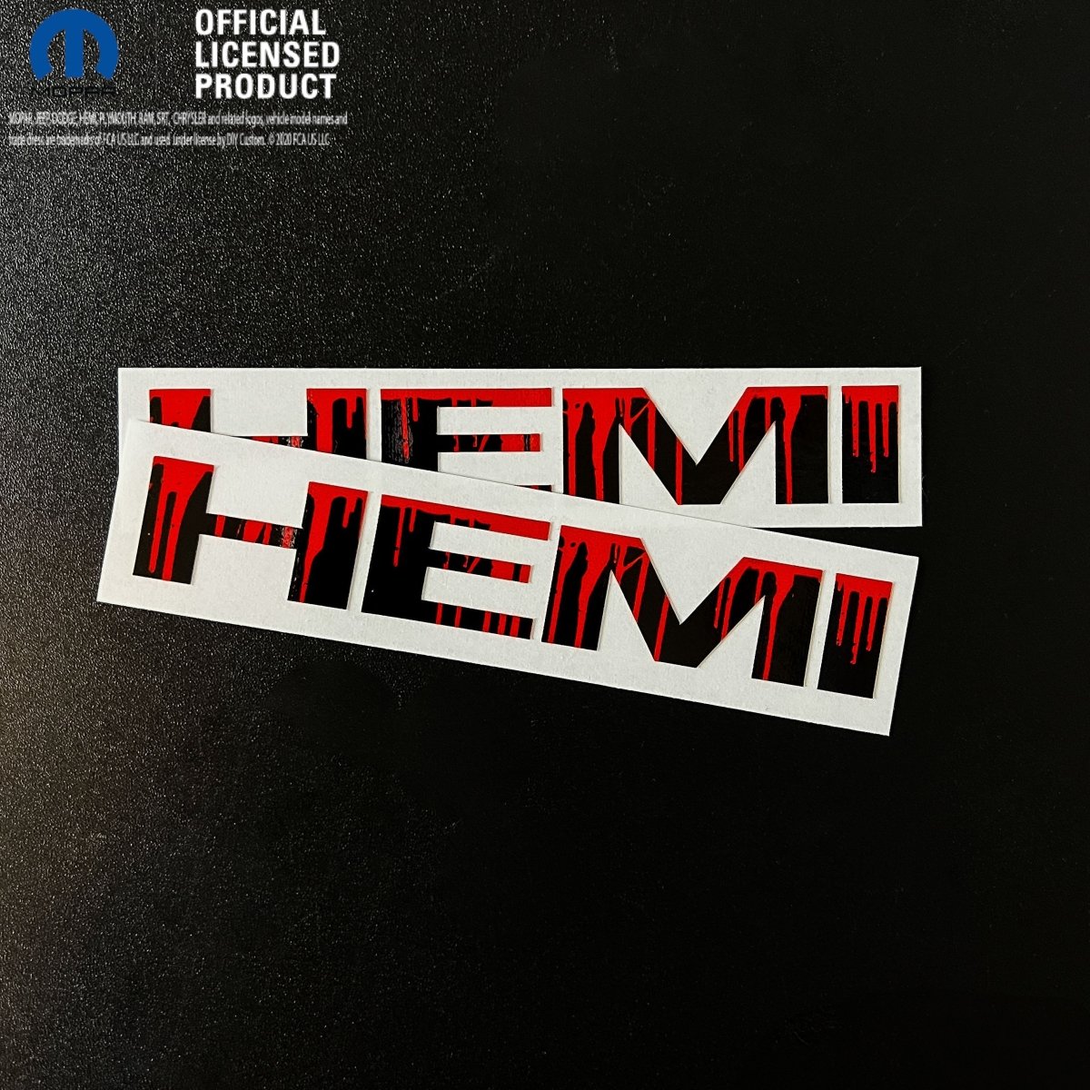 RAM 1500 HEMI Fender Emblem Overlay Decals (Pair) DRIPPING RED Fits 2013 - 2024 - Tiny Wrapz