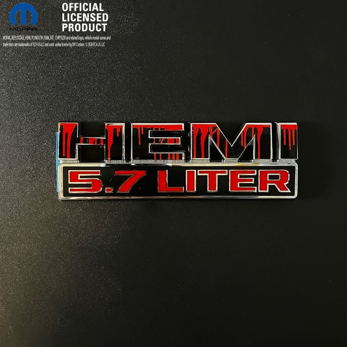 RAM 1500 HEMI Fender Emblem Overlay Decals (Pair) DRIPPING RED Fits 2013 - 2024 - Tiny Wrapz