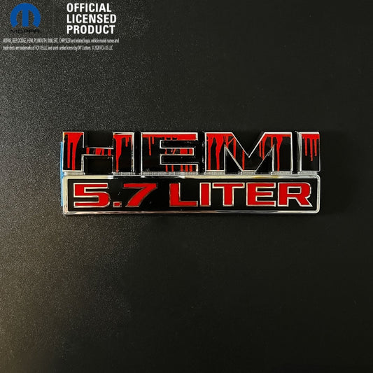 RAM 1500 HEMI Fender Emblem Overlay Decals (Pair) DRIPPING RED Fits 2013 - 2024 - Tiny Wrapz