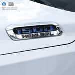 RAM 1500 Hood Emblem Overlay Decals L&R BLUE FIRE Fits 2019 - 2026 RAM Trucks - Tiny Wrapz