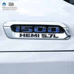 RAM 1500 Hood Emblem Overlay Decals L&R BLUE FIRE Fits 2019 - 2026 RAM Trucks - Tiny Wrapz