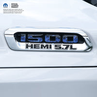 RAM 1500 Hood Emblem Overlay Decals L&R BLUE FIRE Fits 2019 - 2026 RAM Trucks - Tiny Wrapz