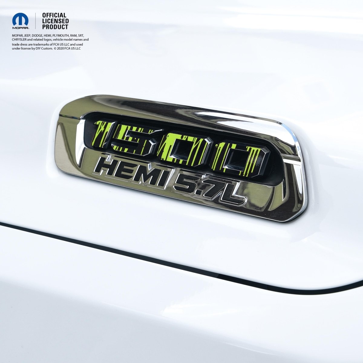 RAM 1500 Hood Emblem Overlay Decals L&R DRIPPING GREEN Fits 2019 - 2026 RAM Trucks - Tiny Wrapz