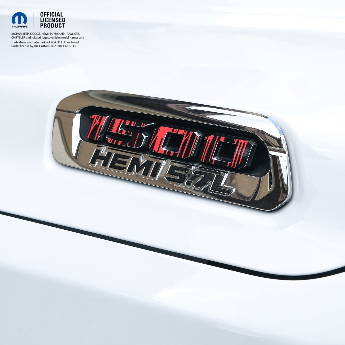 RAM 1500 Hood Emblem Overlay Decals L&R DRIPPING RED Fits 2019 - 2026 RAM Trucks - Tiny Wrapz