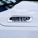 RAM 1500 Hood Emblem Overlay Decals L&R Grayscale American Flag Fits 2019 - 2026 RAM Trucks - Tiny Wrapz