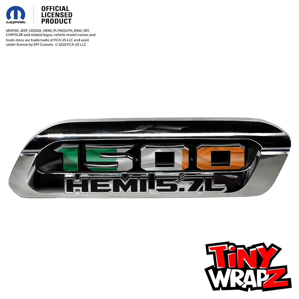 RAM 1500 Hood Emblem Overlay Decals L&R Irish Flag Fits 2019-2027 RAM Trucks - Tiny Wrapz