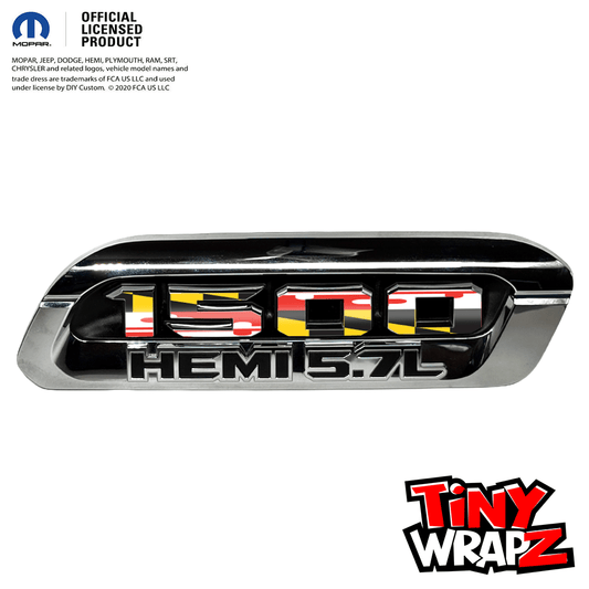 RAM 1500 Hood Emblem Overlay Decals L&R Maryland Flag Fits 2019-2027 RAM Trucks - Tiny Wrapz