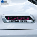 RAM 1500 Hood Emblem Overlay Decals L&R PINK FIRE FLAMES Fits 2019 - 2026 RAM Trucks - Tiny Wrapz