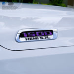 RAM 1500 Hood Emblem Overlay Decals L&R PURPLE FIRE FLAMES Fits 2019 - 2026 RAM Trucks - Tiny Wrapz
