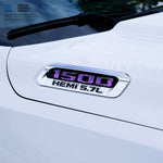 RAM 1500 Hood Emblem Overlay Decals L&R PURPLE FIRE FLAMES Fits 2019 - 2026 RAM Trucks - Tiny Wrapz