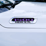 RAM 1500 Hood Emblem Overlay Decals L&R PURPLE FIRE FLAMES Fits 2019 - 2026 RAM Trucks - Tiny Wrapz