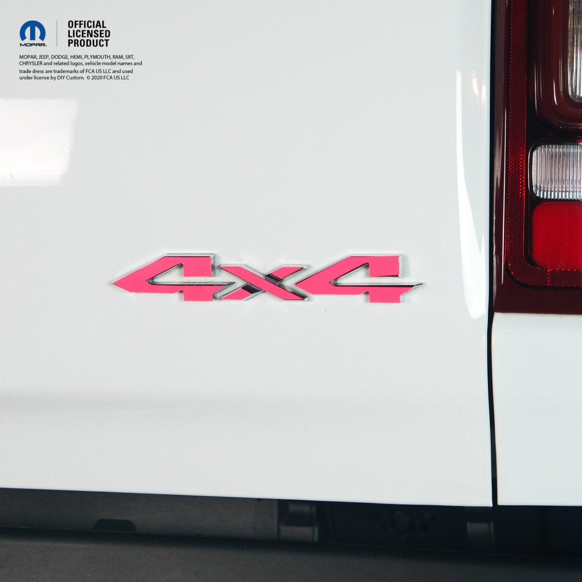 RAM 4x4 Emblem Overlay Decals FLUORESCENT HOT PINK Fits 2009 - 2026 1500 - 5500 - Tiny Wrapz