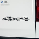 RAM 4x4 Emblem Overlay Decals GRAYSCALE AMERICAN FLAG Fits 2009 - 2026 1500 - 5500 - Tiny Wrapz