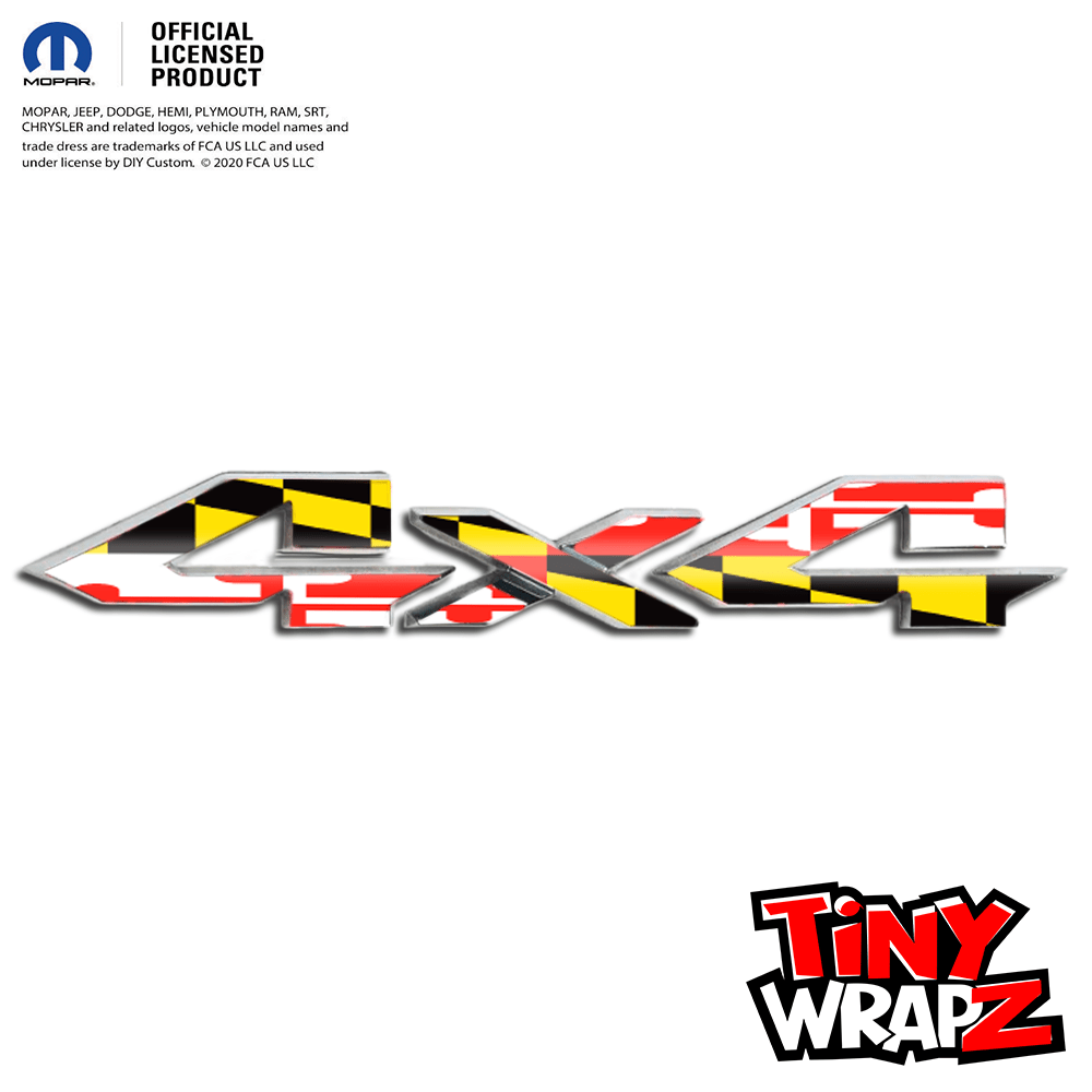 RAM 4x4 Emblem Overlay Decals Maryland Flag Fits 2009-2027 1500-5500 - Tiny Wrapz