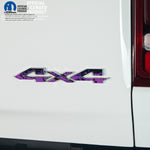 RAM 4x4 Emblem Overlay Decals PURPLE FIRE FLAMES Fits 2009 - 2026 1500 - 5500 - Tiny Wrapz