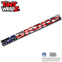 RAM Bighorn Emblem Overlay Decals Waving American Flag Fits 2019-2026 - Tiny Wrapz