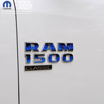 RAM Classic 1500 - 3500 Door Emblem Decals BLUE FLAMES Fits 2009 - 2024 - Tiny Wrapz