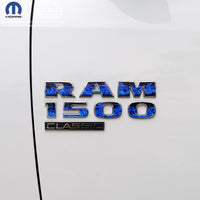 RAM Classic 1500 - 3500 Door Emblem Decals BLUE FLAMES Fits 2009 - 2024 - Tiny Wrapz