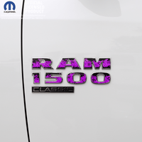 RAM Classic 1500 - 3500 Door Emblem Decals PURPLE FLAMES Fits 2009 - 2024 - Tiny Wrapz