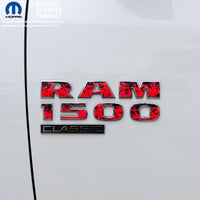 RAM Classic 1500 - 3500 Door Emblem Decals RED FLAMES Fits 2009 - 2024 - Tiny Wrapz