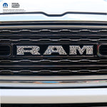 RAM Grill Emblem Overlay Decals BLACK & WHITE LEOPARD PRINT Fits 2009 - 2026 1500 - 5500 - Tiny Wrapz