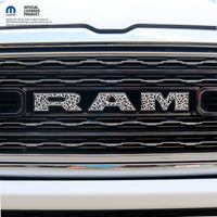 RAM Grill Emblem Overlay Decals BLACK & WHITE LEOPARD PRINT Fits 2009 - 2026 1500 - 5500 - Tiny Wrapz