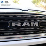 RAM Grill Emblem Overlay Decals BLACK & WHITE LEOPARD PRINT Fits 2009 - 2026 1500 - 5500 - Tiny Wrapz