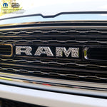 RAM Grill Emblem Overlay Decals BLACK & WHITE LEOPARD PRINT Fits 2009 - 2026 1500 - 5500 - Tiny Wrapz