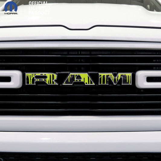 RAM Grill Emblem Overlay Decals DRIPPING GREEN Fits 2009 - 2026 1500 - 5500 - Tiny Wrapz