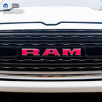 RAM Grill Emblem Overlay Decals FLUORESCENT HOT PINK Fits 2009 - 2026 1500 - 5500 - Tiny Wrapz
