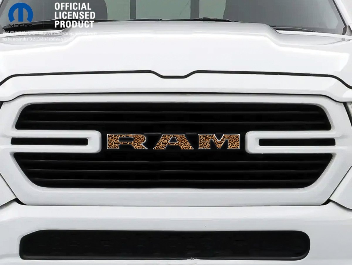 RAM Grill Emblem Overlay Decals LEOPARD PRINT Fits 2009 - 2026 1500 - 5500 - Tiny Wrapz