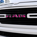 RAM Grill Emblem Overlay Decals PINK FIRE FLAMES Fits 2009 - 2026 1500 - 5500 - Tiny Wrapz