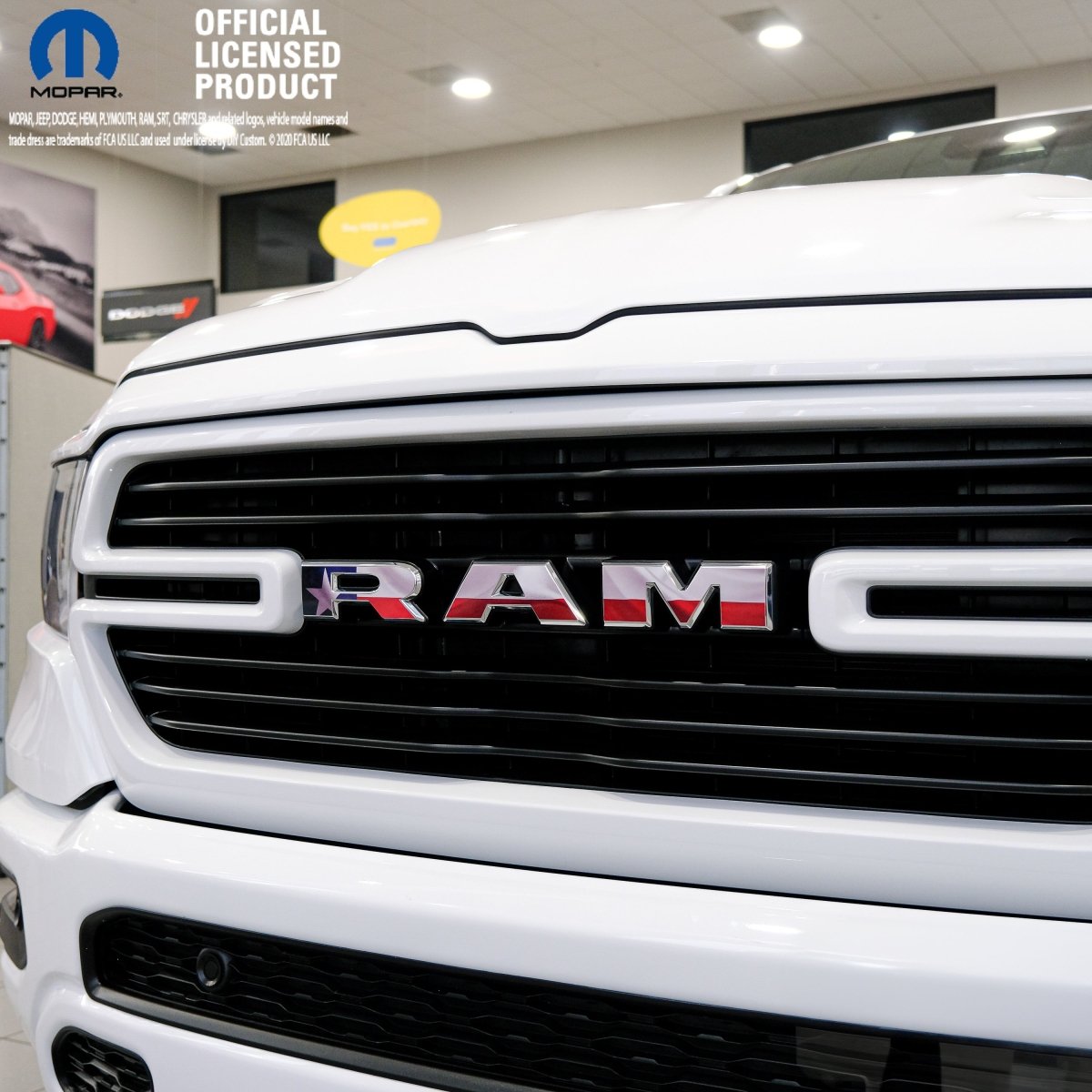 RAM Grill Emblem Overlay Decals TEXAS FLAG Fits 2009 - 2026 1500 - 5500 - Tiny Wrapz