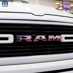 RAM Grill Emblem Overlay Decals TEXAS FLAG Fits 2009 - 2026 1500 - 5500 - Tiny Wrapz