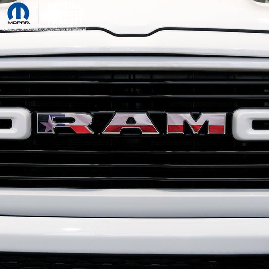 RAM Grill Emblem Overlay Decals TEXAS FLAG Fits 2009 - 2026 1500 - 5500 - Tiny Wrapz