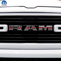 RAM Grill Emblem Overlay Decals THIN RED LINE FLAG Fits 2009 - 2026 1500 - 5500 - Tiny Wrapz