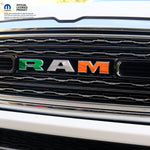 RAM Grill Emblem Overlay Decals WAVING IRELAND IRISH FLAG Fits 2009 - 2026 1500 - 5500 - Tiny Wrapz