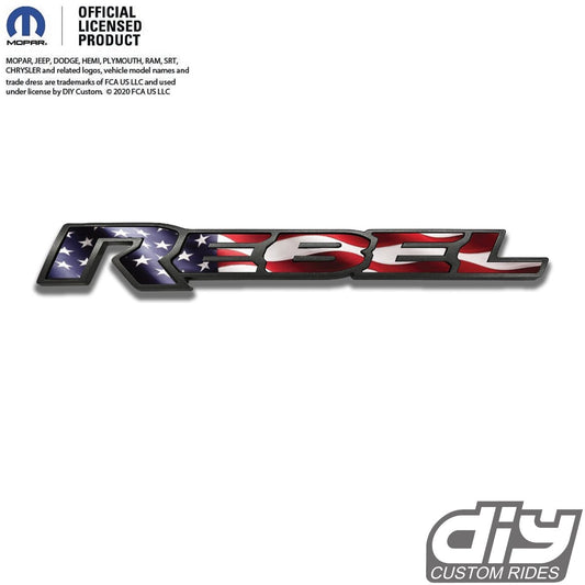RAM Rebel Emblem Overlay Decals American Flags Fits 2015 - 2026 - Tiny Wrapz