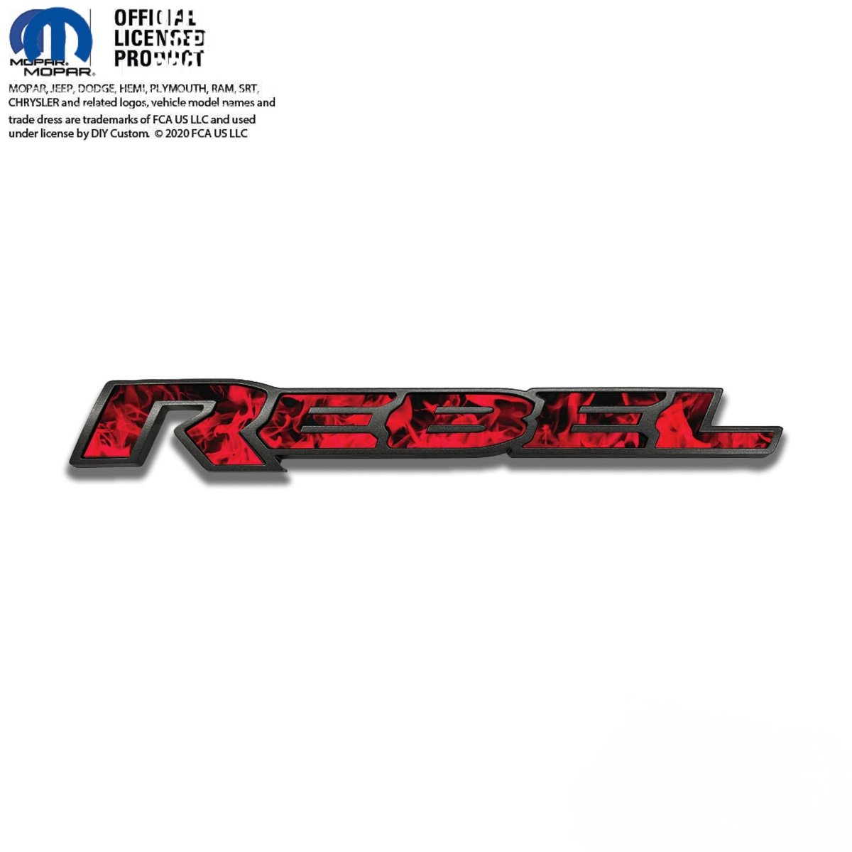 RAM Rebel Emblem Overlay Decals Red Flames Fits 2015 - 2026 - Tiny Wrapz