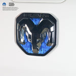 RAM Tailgate/Grill RAM Head Emblem Overlay Decals BLUE FLAMES Fits 2011 - 2024 Trucks - Tiny Wrapz